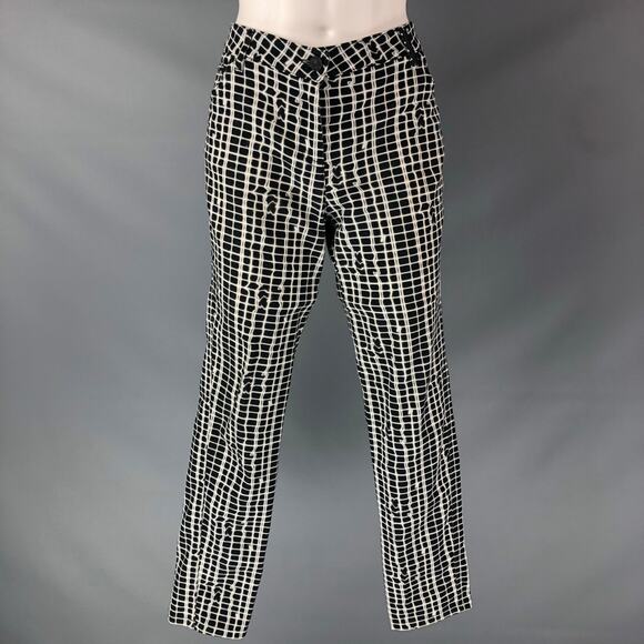KENZO Size 4 Black & White Cotton Print Jeans - Picture 1 of 7
